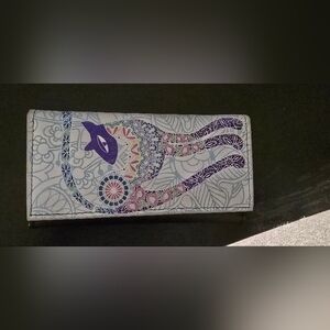 Mexican White and Purple Cat Print Wallet